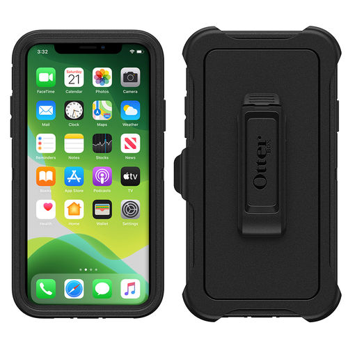 OtterBox Defender Shockproof Case & Belt Clip for Apple iPhone 11 - Black